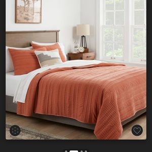 Burnt orange Threshold Crushed Velvet Quilt